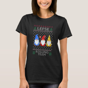 Lefse Rolling Team Christmas Baking Tomte Gnome Xm T-Shirt