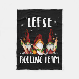 Lefse Rolling Team Gnomes Christmas Xmas Plaid Kid Fleece Blanket