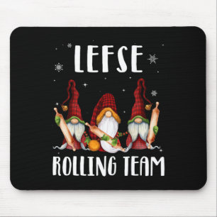 Lefse Rolling Team Gnomes Christmas Xmas Plaid Kid Mouse Pad