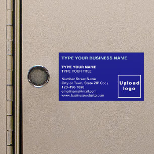 Left Aligned Blue Magnetic Business Card