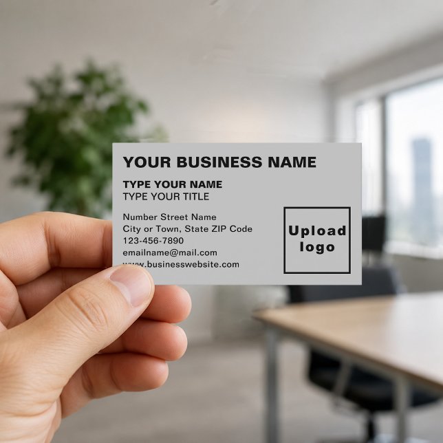 Left-Aligned Grey Business Cards (Front of the business card)