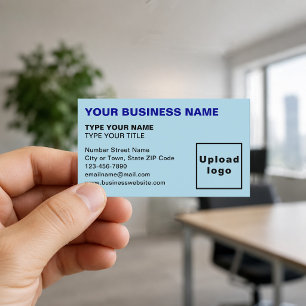 Left-Aligned Light Blue Business Cards