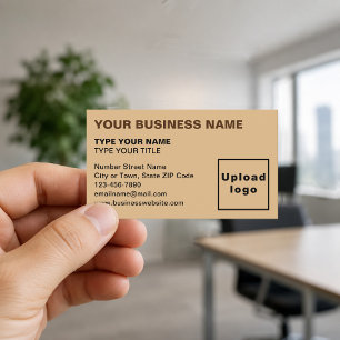 Left-Aligned Light Brown Business Cards