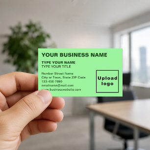 Left-Aligned Light Green Business Card