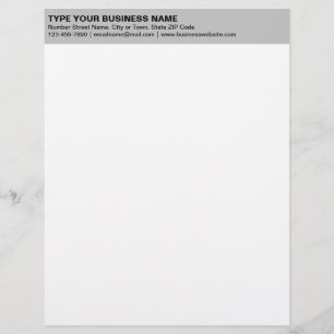 Left Aligned Plain Texts on Grey Heading of Custom Letterhead