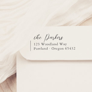 Left Aligned Script Name & Return Address Rubber Stamp