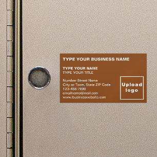 Left Aligned Style Brown Magnetic Business Card