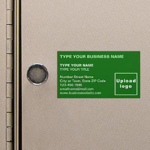 Left Aligned Style Green Magnetic Business Card
