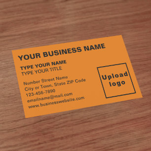 Left Aligned Style Orange Business Card