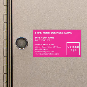 Left Aligned Style Pink Magnetic Business Card