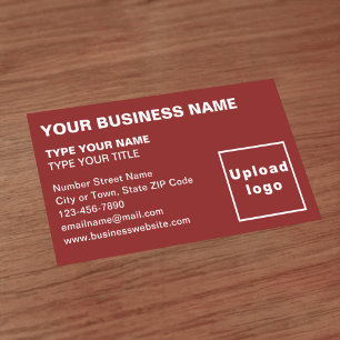 Left Aligned Style Red Business Card