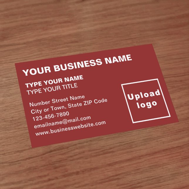Left Aligned Style Red Business Card (Front of the business card)