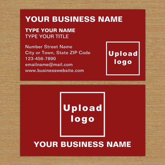 Left Aligned Style Red Business Card (The front and back of the red business card)
