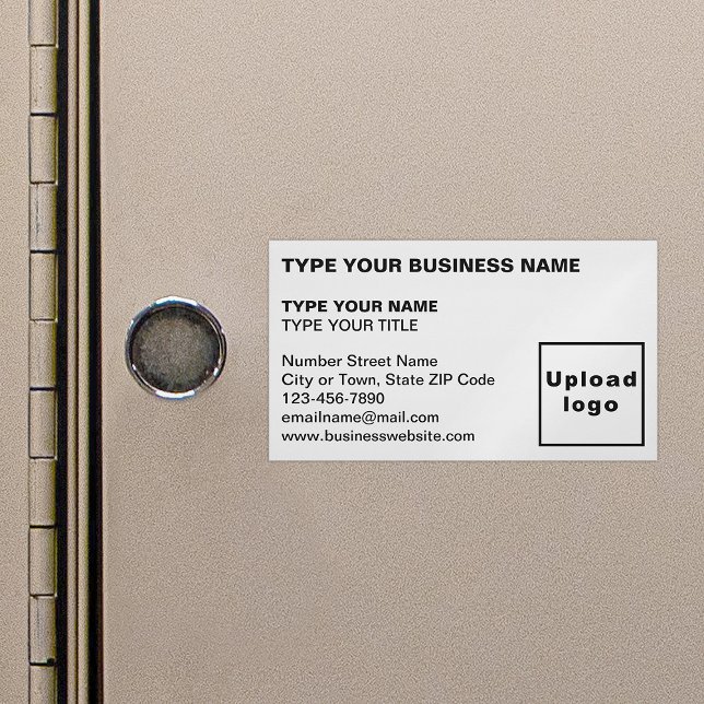 Left Aligned Style White Magnetic Business Card (White magnetic business card in left aligned style)