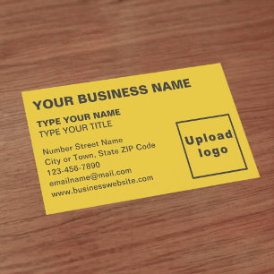 Left Aligned Style Yellow Business Card