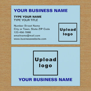 Left Aligned Texts Light Blue Business Card