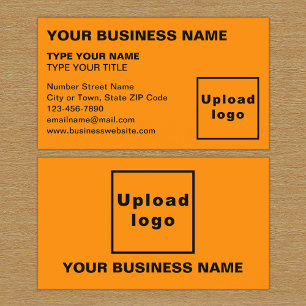 Left Aligned Texts Orange Colour Business Card