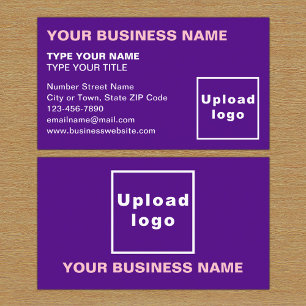 Left Aligned Texts Purple Business Card