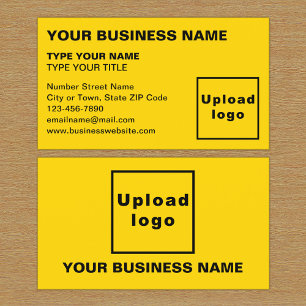 Left Aligned Texts Yellow Business Card