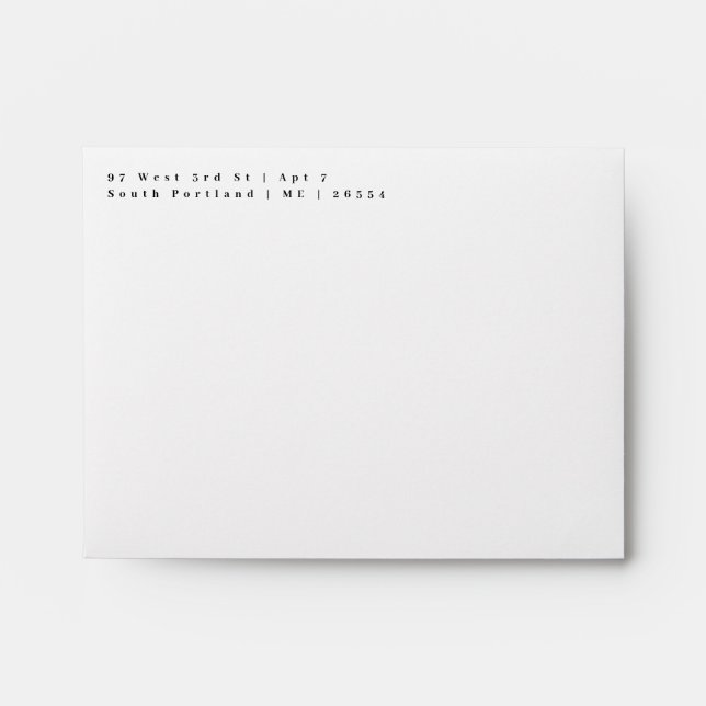 Left Aligned Two Line Return Address Envelope (Front)