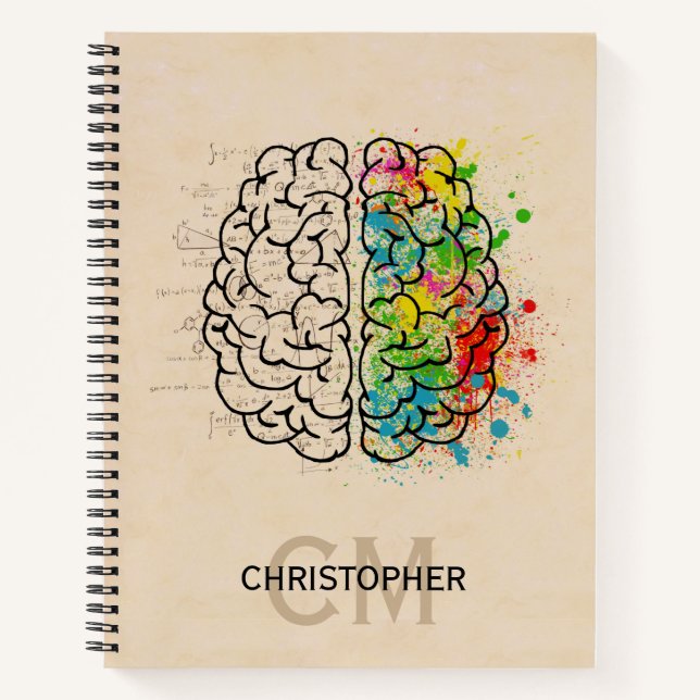 Left And Right Human Brain Personalise Notebook (Front)