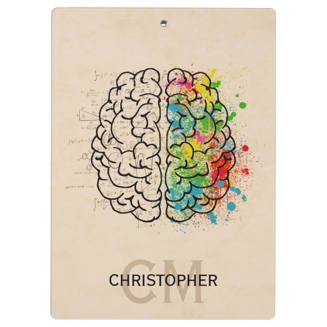 Left And Right Human Brain Personalize Clipboard (Back)