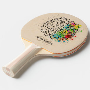 Left And Right Human Brain Personalize Ping Pong Paddle