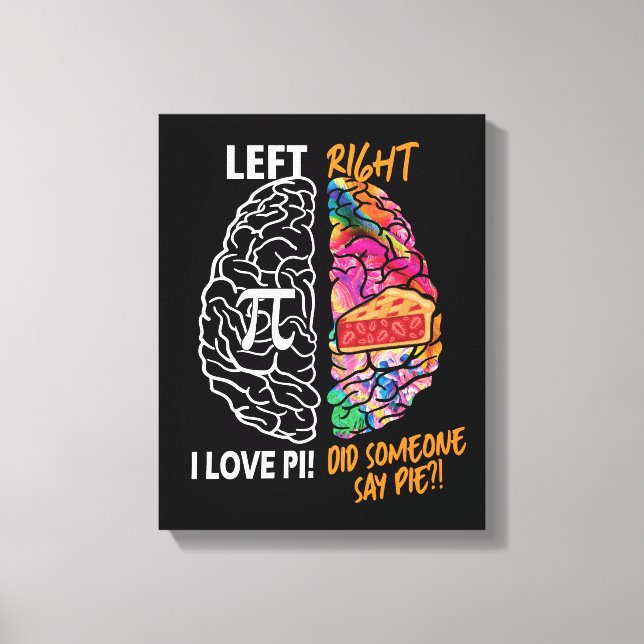 Left Brain Right Brain Pi Canvas Print (Front)