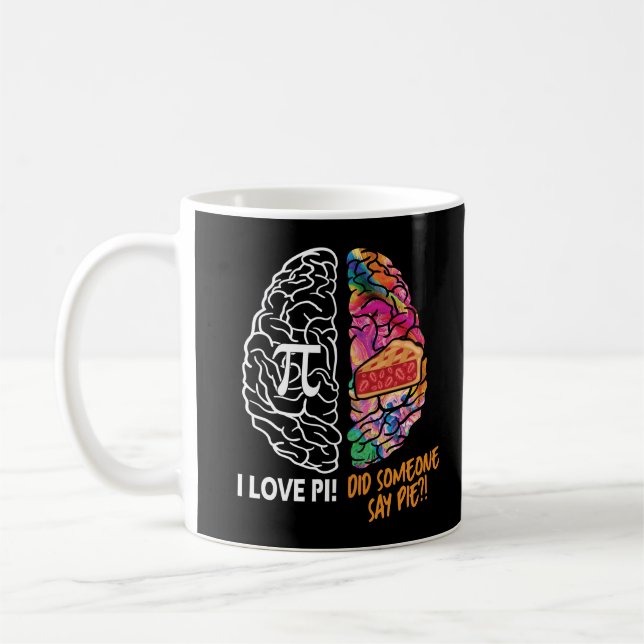 Left Brain Right Brain Pi Coffee Mug (Left)