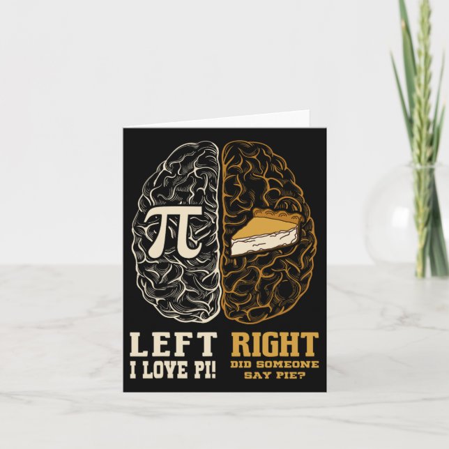 Left Brain Right Brain Pi Day Math Student Teacher Card (Front)