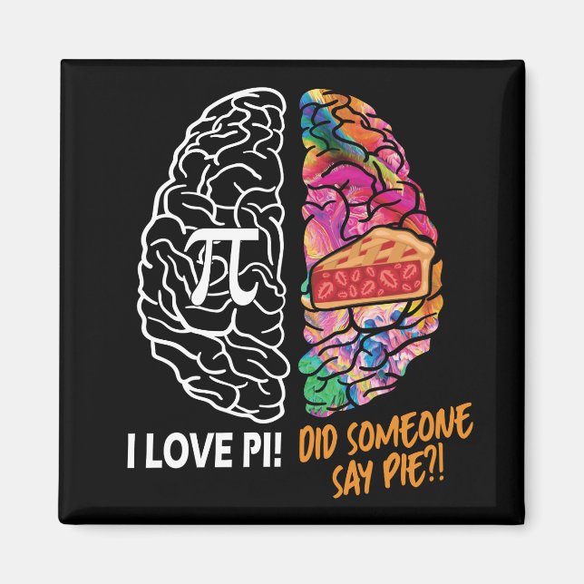 Left Brain Right Brain Pi Magnet (Front)
