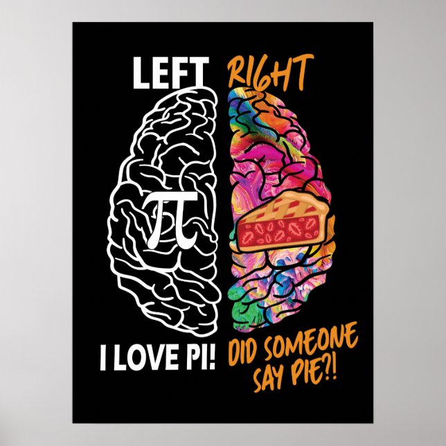 Left Brain Right Brain Pi Poster (Front)