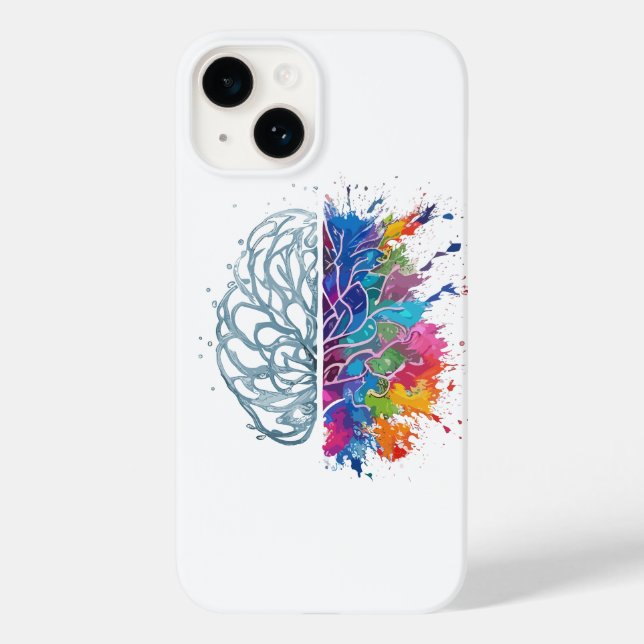 Left Brain vs Right Brain Creative Artwork Case-Mate iPhone Case (Back)