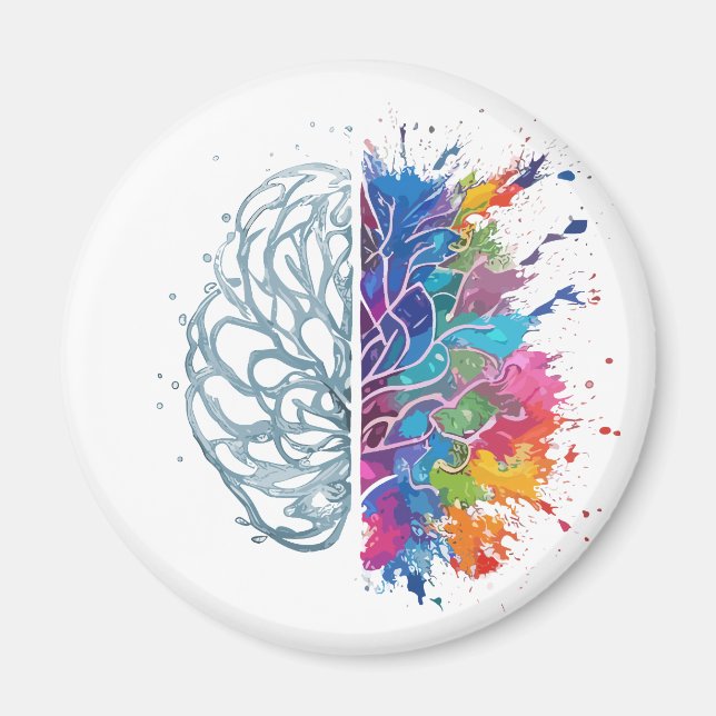 Left Brain vs Right Brain Creative Artwork Magnet (Front)