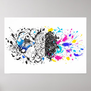 Left Brain vs Right Brain Creative Artwork Poster