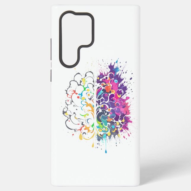 Left Brain vs Right Brain Creative Artwork Samsung Galaxy S22 Ultra Case (Back)