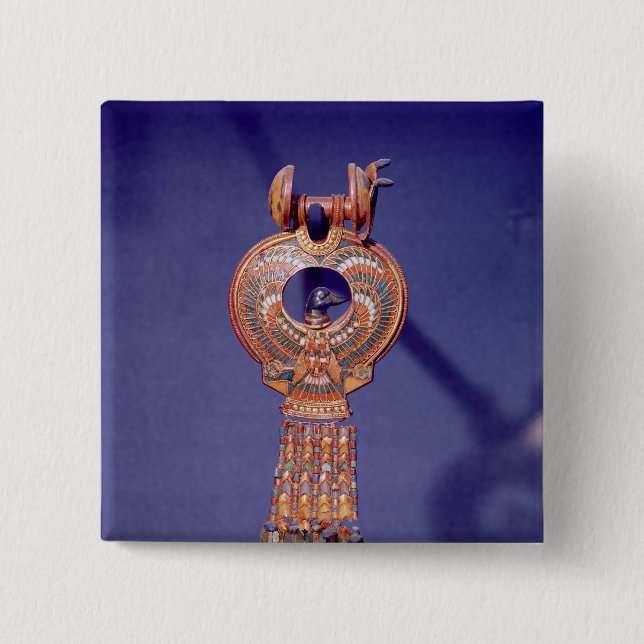 Left earring from a pair earrings with a 15 cm square badge (Front)