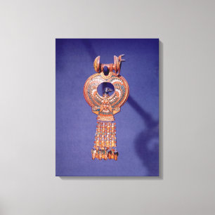 Left earring from a pair earrings with a canvas print
