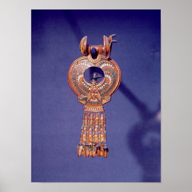 Left earring from a pair earrings with a poster (Front)