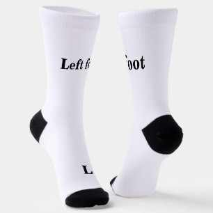 Left Foot Right Foot White Black Socks