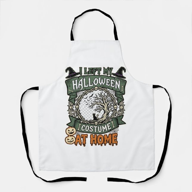 Left Halloween Costume Home Tree Cat Pumpkins_1 Apron (Front)