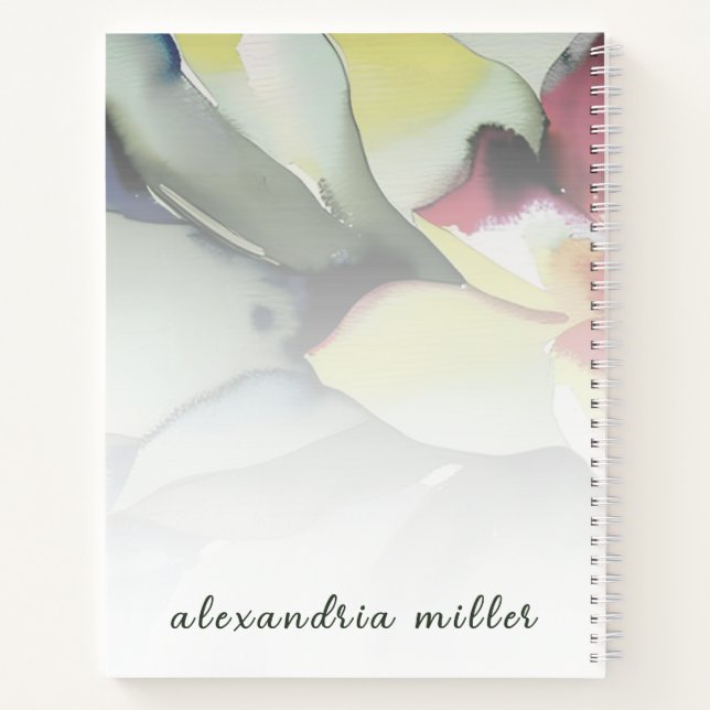 Left-Handed Abstract Botanical Leaves Notebook (Back)