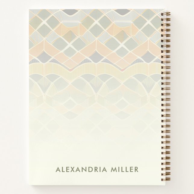 Left-Handed Boho Soft Mediterranean Spiral Notebook (Back)
