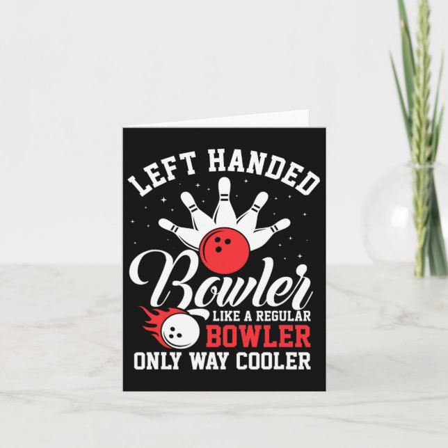 Left Handed Bowler Cool Bowling Pins Strike Sport  Card (Front)