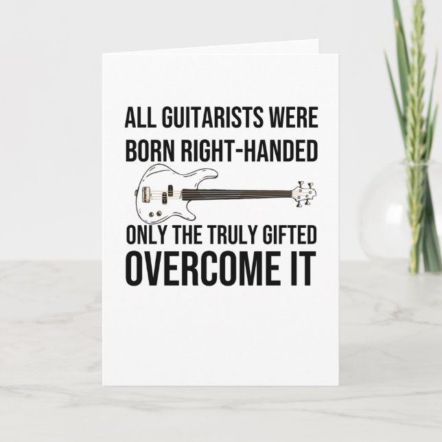 Left-Handed Guitarist Gift Lefty Guitar Player Card (Front)