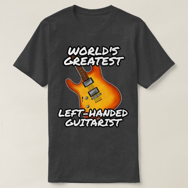 Left Handed Guitarist Lefty Guitar Musician Premiu T-Shirt (Design Front)