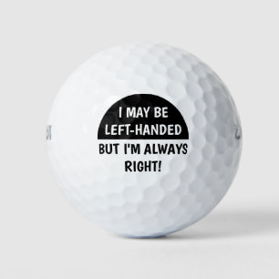Left-handed people Humour   BLACK WHITE Golf Balls