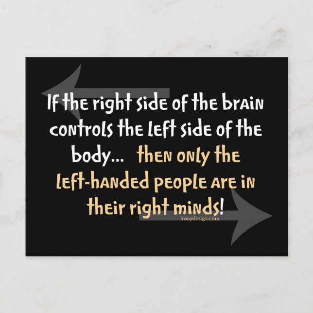 Left-handed people postcard (Front)