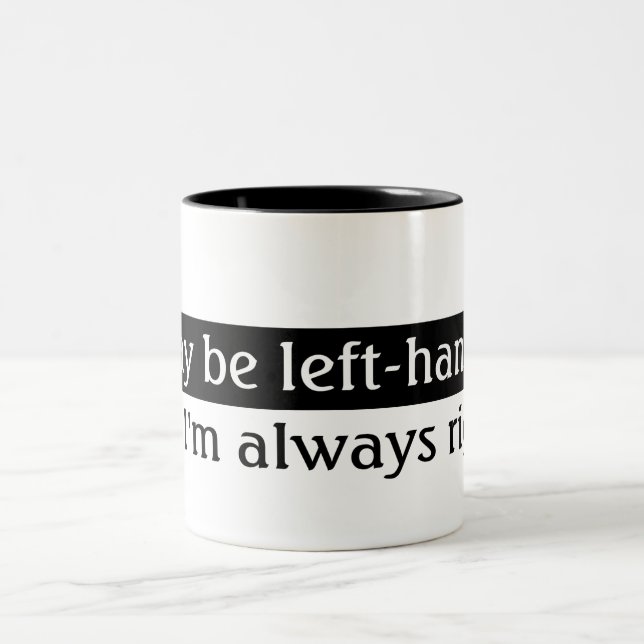 Left-handed people Two-Tone coffee mug (Center)