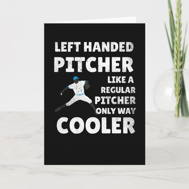 Left Handed Pitcher Gift | Lefty Pitcher Baseball Card (Front)
